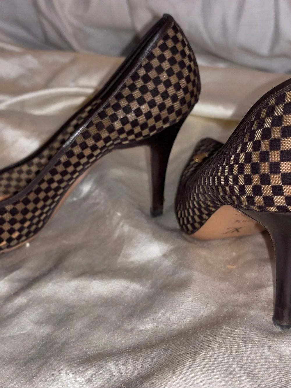 Vintage Louis Vuitton Damier Mesh Pointed Toe Pumps